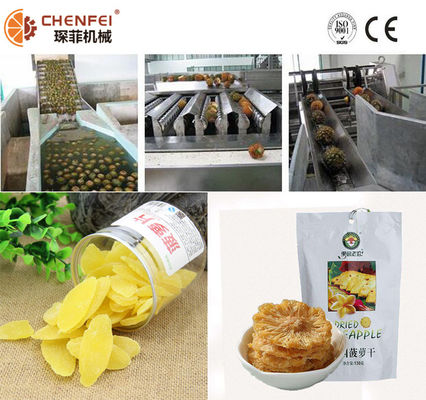 Otomatik Kurutulmuş Korunmuş Ananas İşleme Hattı Kararlı Yüksek Verimlilik